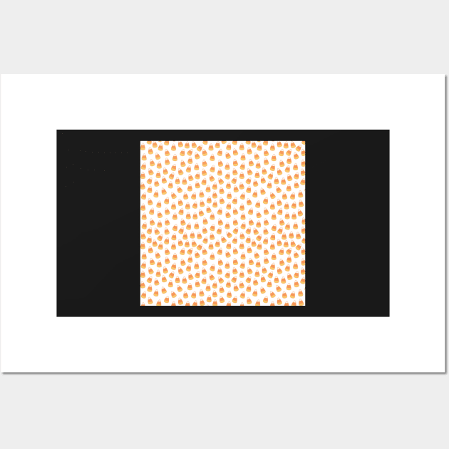 Cute Candy Corn Pattern Wall Art by esturgeo